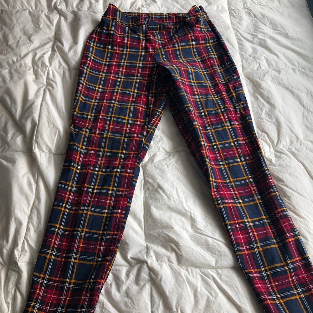 plaid ankle pants